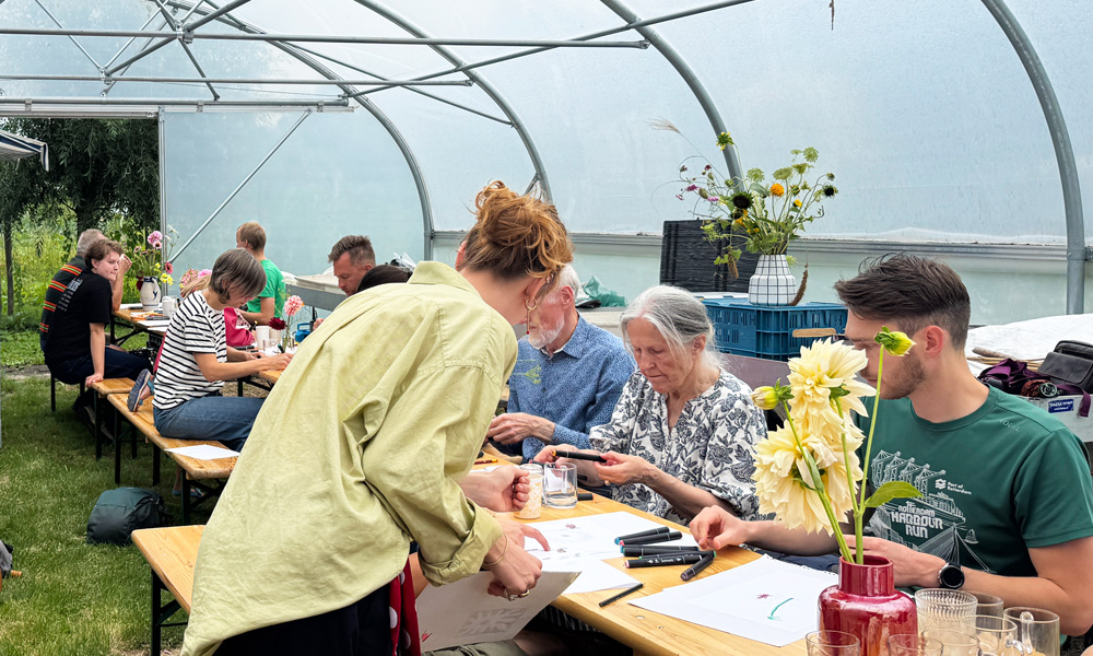 workshop bloemen tekenen, creatief, bloementuin, delft